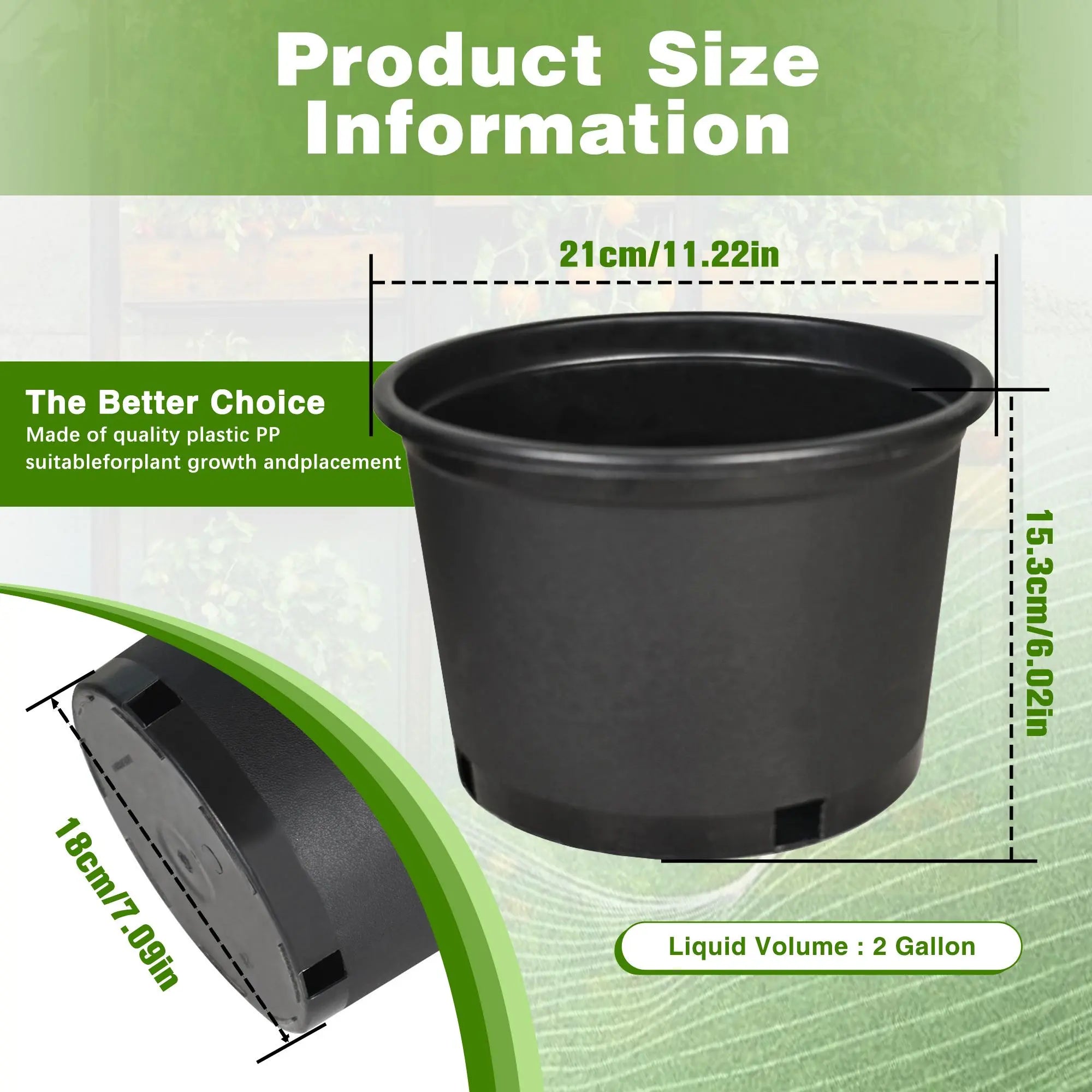 Findmall 10PC Black Trade Gal Root Garden Containers, Premium Nursery Garden Planters, Flower Pots for Home Improvement, Garden Planter, Flower Pot,Summervibes