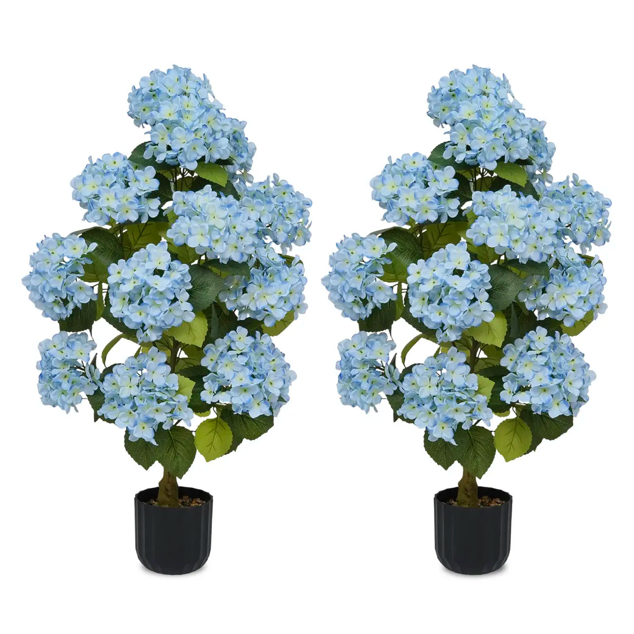 2 Pcs 3Ft Artificial Hydrangea Flower Pot, Realistic Silk Hydrangea Flower Tree with Decorative Pebbles and Planter, Suitable for Home, Office, Patio, Porch, Indoor and Outdoor Decoration Tiktokshopspringglowup