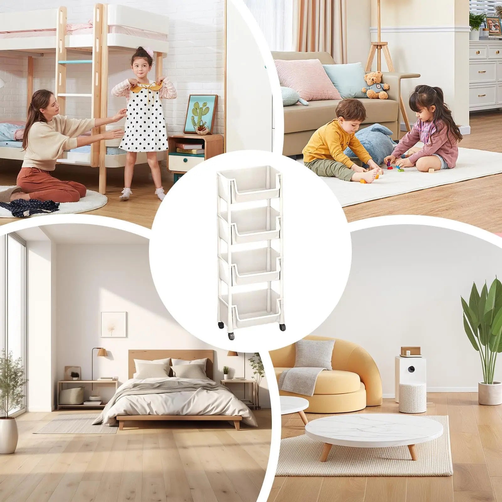 #Multifunctional Multi-Layer Plastic Storage Cartwith Wheels, Layered Shelf Organizer for Bedroom Bathroom Living Room, Adjustablestanding Shelf Suction Cup Sponge Holder for Kitchen Sink Semiannual Sale 2025 Easy Install Kit Glove Clip Cas Oz Sce