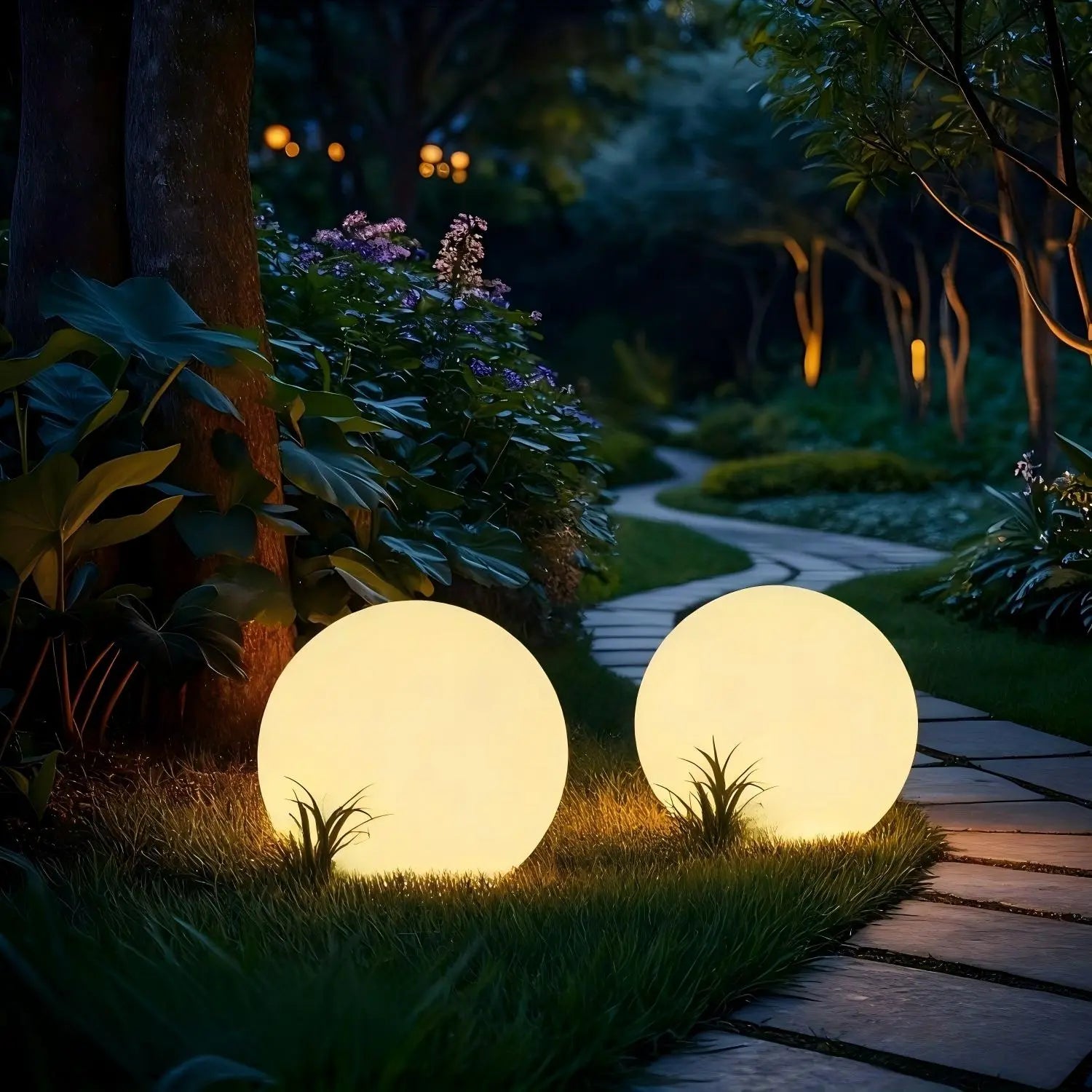 Hoodink 8-In Solar Globe Light Outdoor, Waterproof Solar Ball Light for outside W/Remote, 16 RGB Color Changing Glowing Orb Lamp Landscape Lighting Mood Lamp W/Ground Stake for Garden Patio Yard Pathway Decor Mothersdaygiftideas