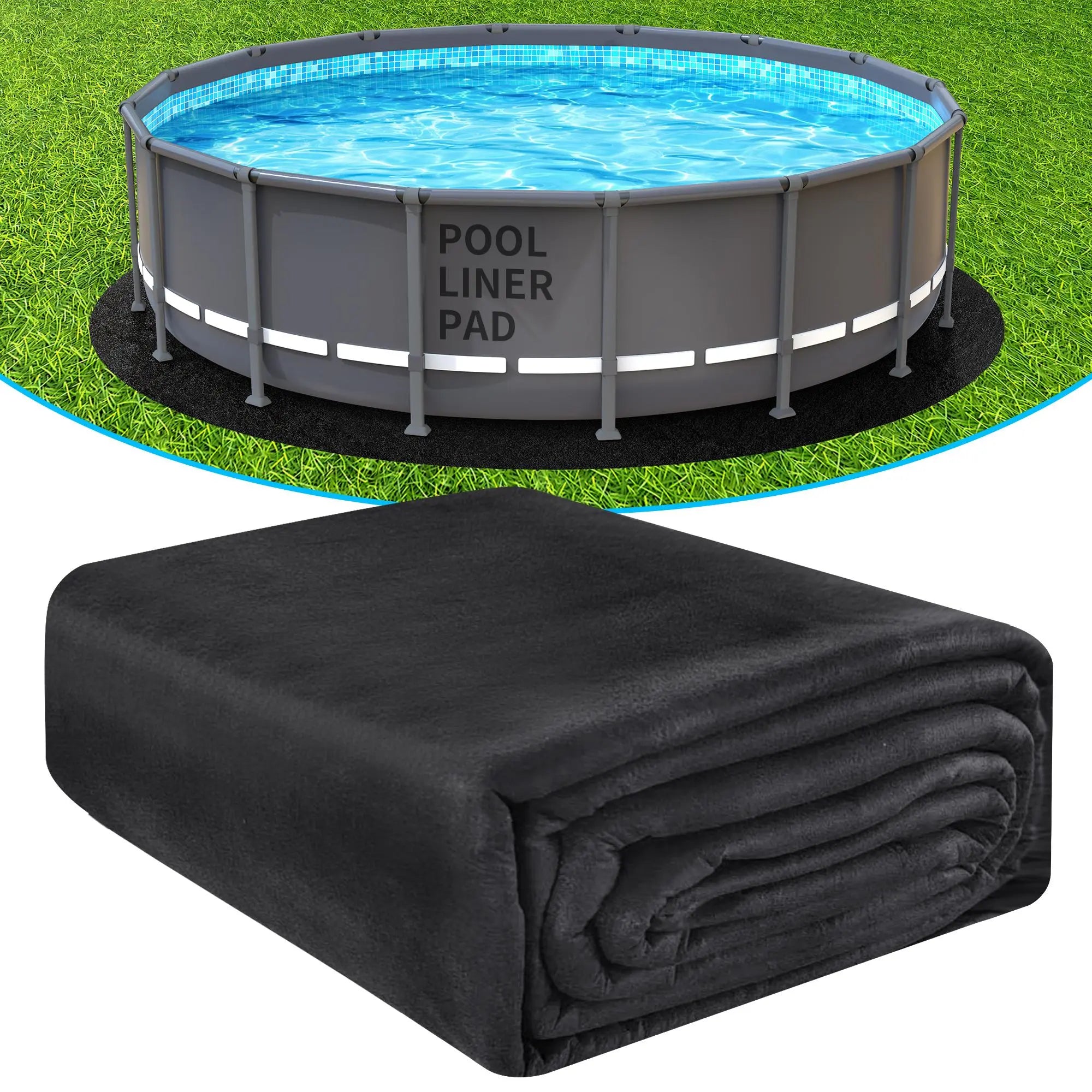 Aquajoyer Thicker Heavy Duty Pool Liner Pad for above Ground Pool, Pool Padding Underlayment for Pool Bottom, Protects Pool Prevents Punctures Weed Barrier Comfortable Underfoot