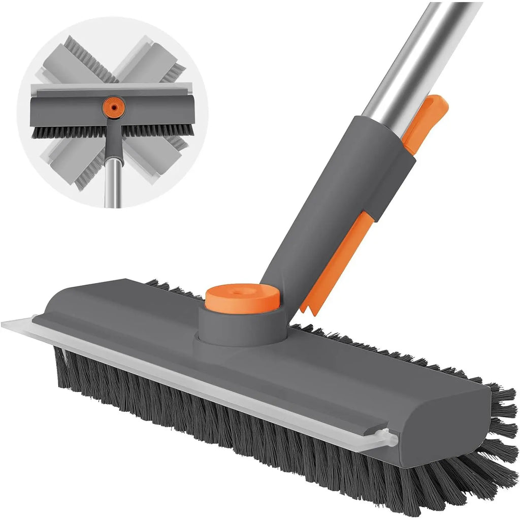 AIR U Floor Scrub Brush Bathtub Brush with Long Handle 3 in 1 Scrape and Heavy-Duty Stiff Bristle Scrubber Brush for Cleaning Shower Bathroom Patio Garage Kitchen Wall and Deck Cleaning Supplies for Home Essential Items for Home Christmas Gifts