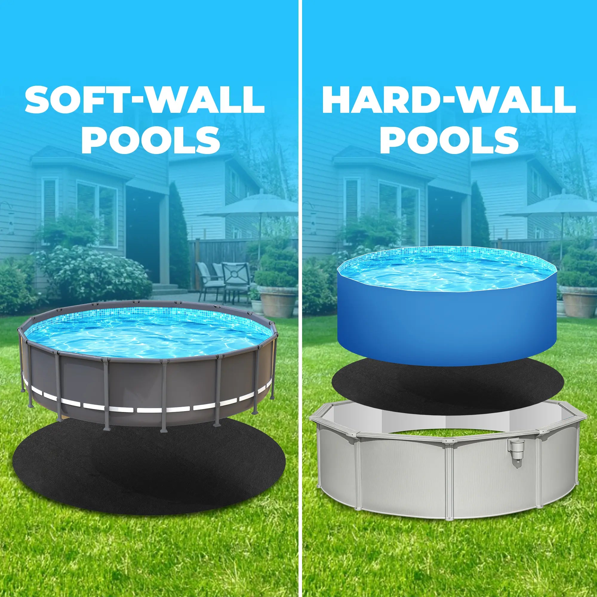 Aquajoyer Thicker Heavy Duty Pool Liner Pad for above Ground Pool, Pool Padding Underlayment for Pool Bottom, Protects Pool Prevents Punctures Weed Barrier Comfortable Underfoot