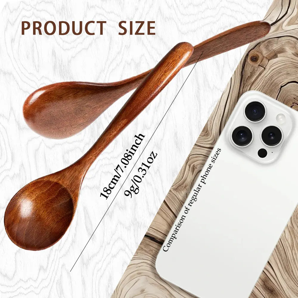Natural Wooden Spoon Set, 4/6 Counts Durable Eco‑Friendly Long-Handle Cooking Spoons in Multiple Sizes for Kitchen Cooking, Baking and Serving Kitchen Utensils Tool Wooden Cooking Tools #GLOBAL PICKS