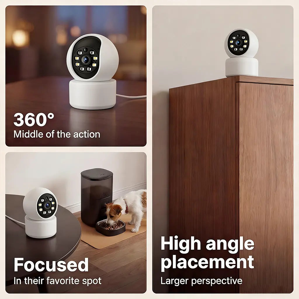 【Pet Monitoring】Hawkray Smart Pet Monitor for Multi-Pet Homes | 360° Coverage | 3MP 2K HD | AI Pet Recognition | 2-Way Audio & Home Security​