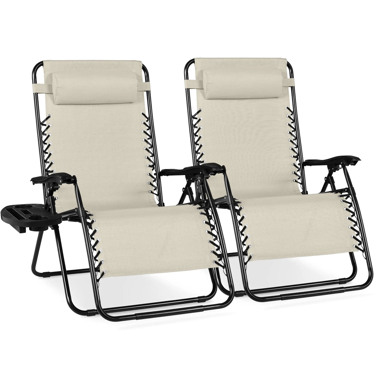Best Choice Products Set of 2 Extra Wide Zero Gravity Lounge Chair Recliners W/ Cup Holder