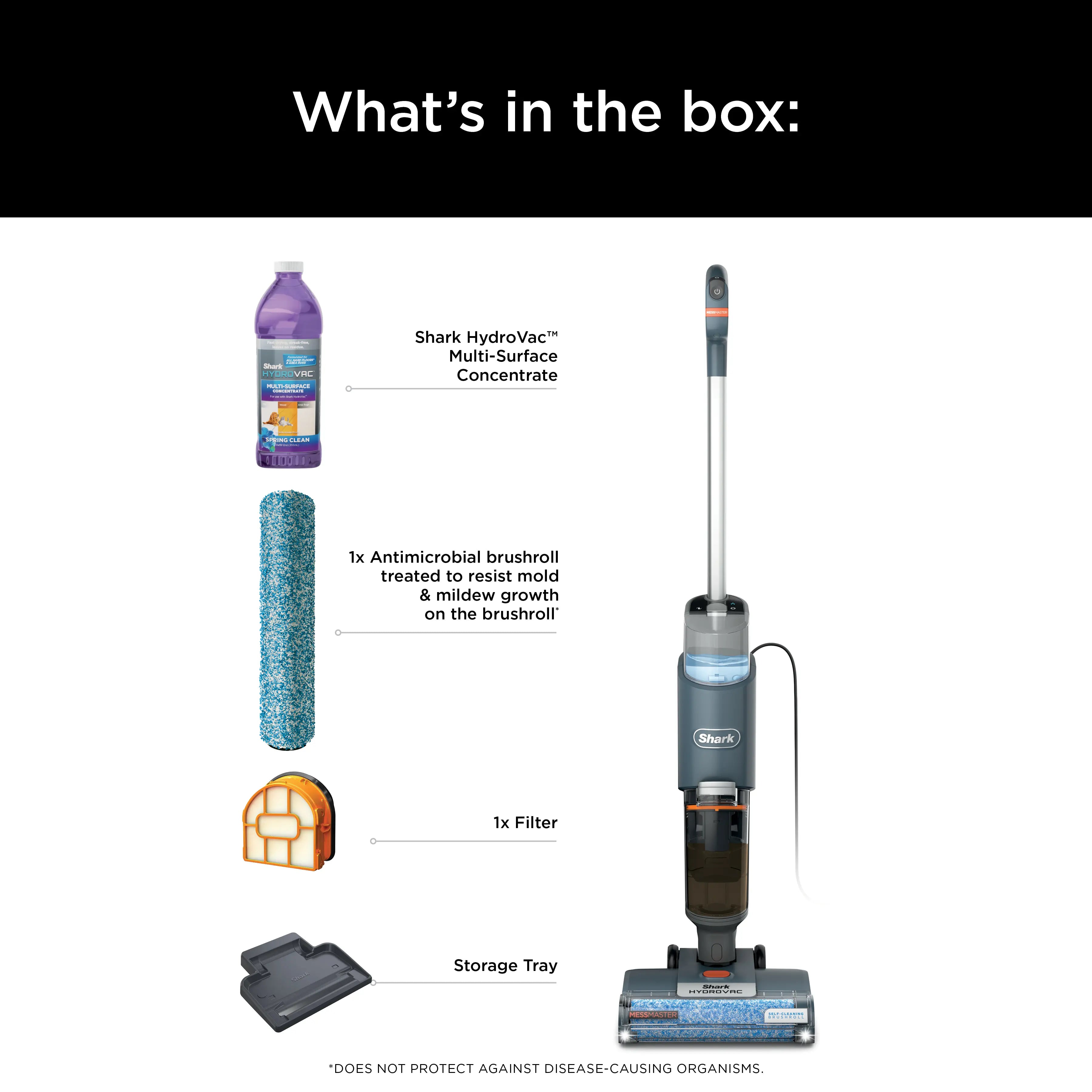 Shark Hydrovac Messmaster Corded 3-In-1 Vacuum, Mop and Self-Cleaning System - WD161