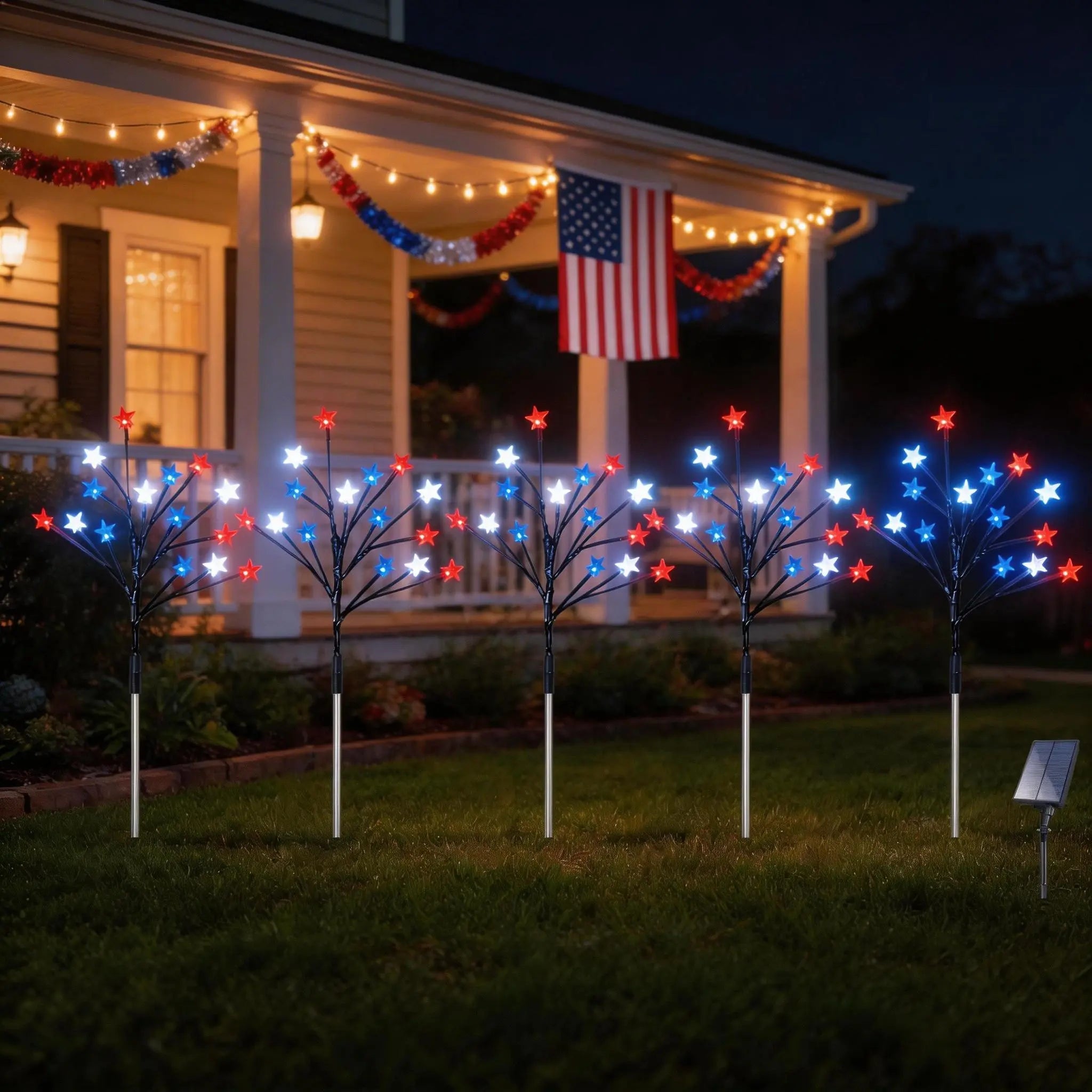 4-Pack Solar LED Sunflower Garden Lights, Energy Efficient Garden Lighting Decorations, Night Lights for Terrace, Lawn, Deck and Porch Decorations, IPX4 Waterproof, Durable Plastic Flower Solar Garden Lights
