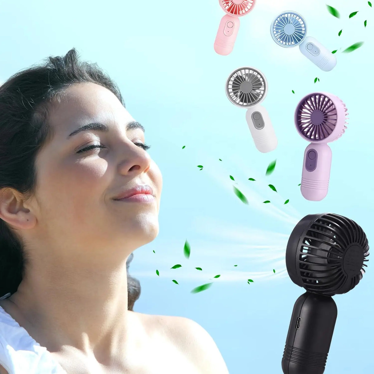 Portable Handheld Fan, USB Rechargeable Fan with 3 Speed Modes, Mini Electric Fan Eyelash Fan Small Personal Fan for Stylish Girl Kids Women Men Travel Bedroom Multiple Colors Available Office Outdoor Travel Camping