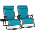 Best Choice Products Set of 2 Extra Wide Zero Gravity Lounge Chair Recliners W/ Cup Holder