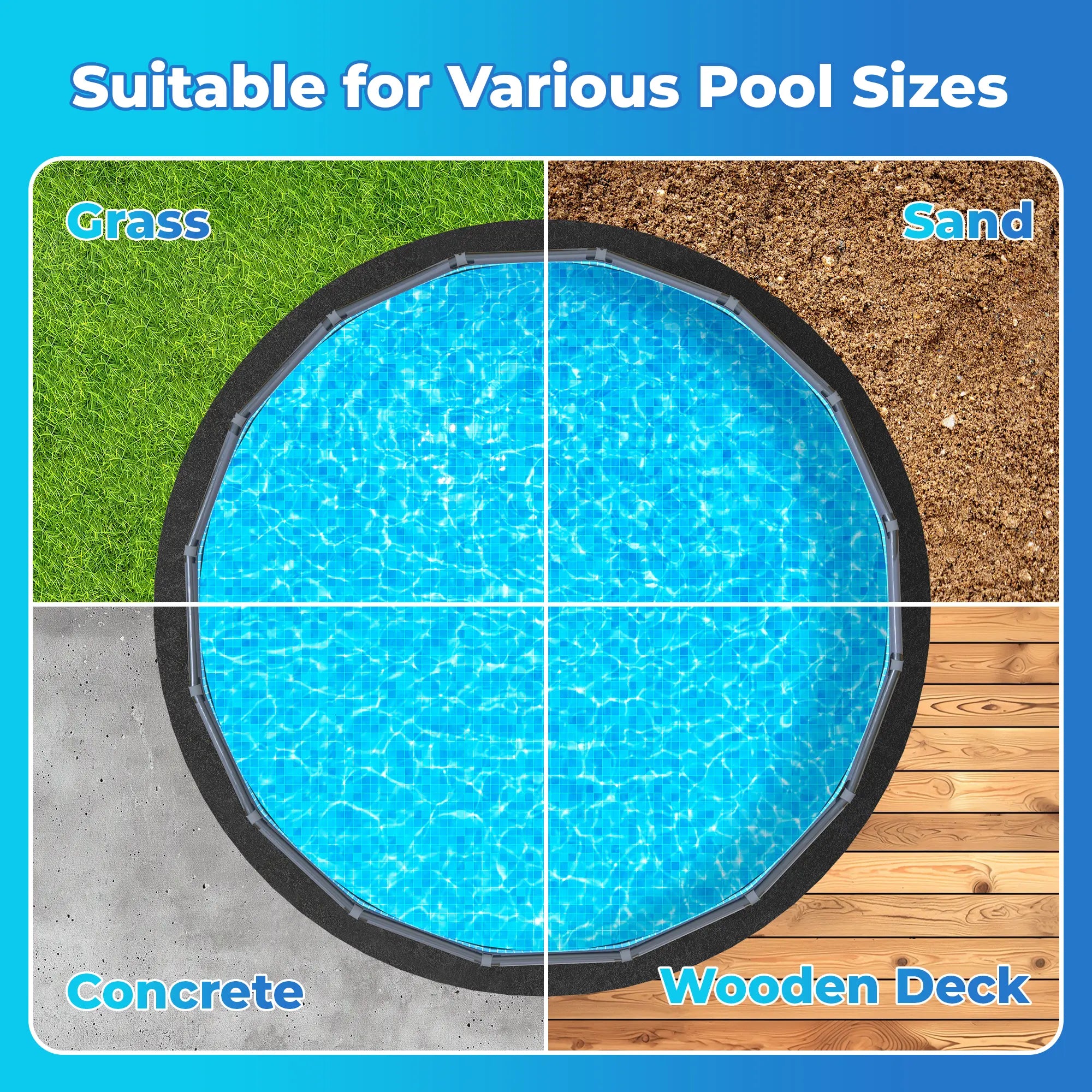 Aquajoyer Thicker Heavy Duty Pool Liner Pad for above Ground Pool, Pool Padding Underlayment for Pool Bottom, Protects Pool Prevents Punctures Weed Barrier Comfortable Underfoot