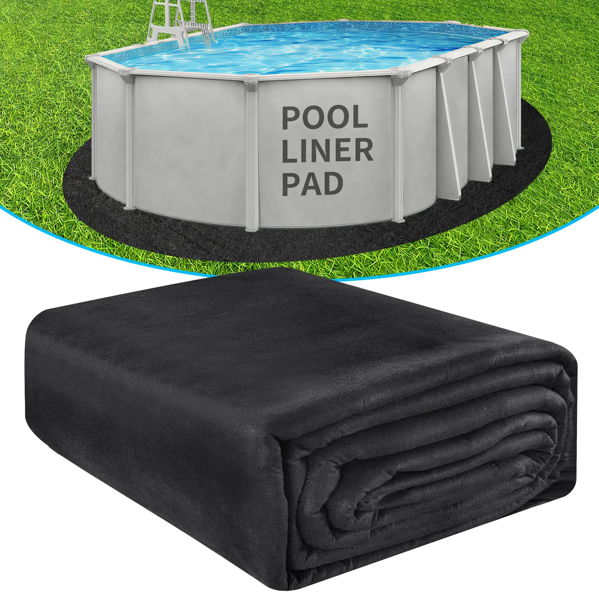 Aquajoyer Thicker Heavy Duty Pool Liner Pad for above Ground Pool, Pool Padding Underlayment for Pool Bottom, Protects Pool Prevents Punctures Weed Barrier Comfortable Underfoot