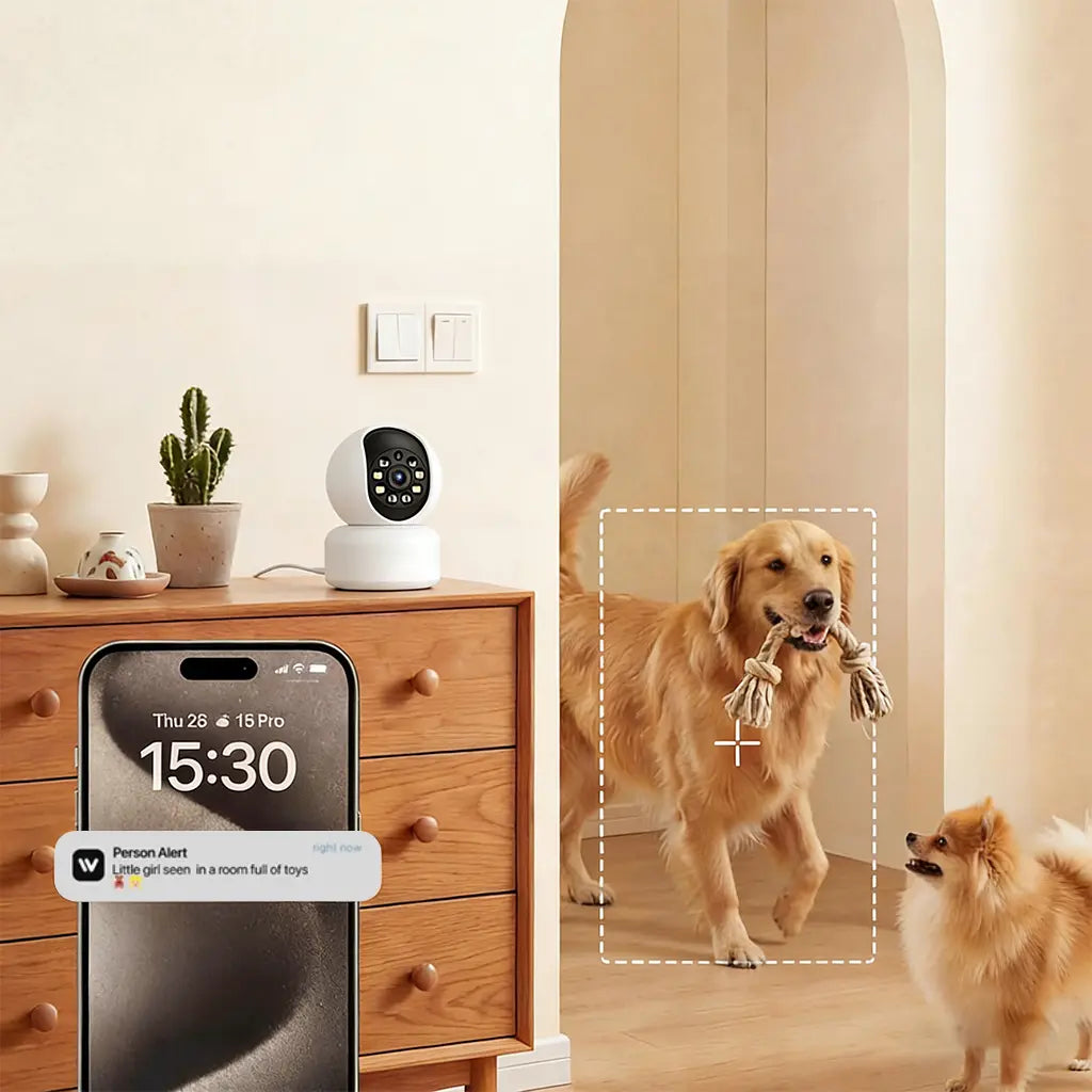 【Pet Monitoring】Hawkray Smart Pet Monitor for Multi-Pet Homes | 360° Coverage | 3MP 2K HD | AI Pet Recognition | 2-Way Audio & Home Security​