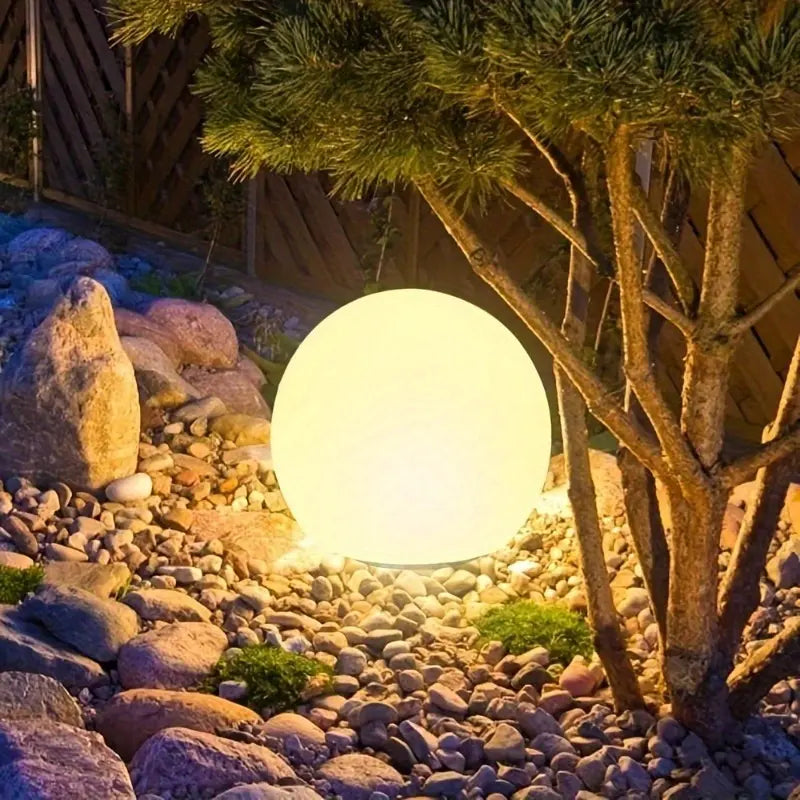 Hoodink 8-In Solar Globe Light Outdoor, Waterproof Solar Ball Light for outside W/Remote, 16 RGB Color Changing Glowing Orb Lamp Landscape Lighting Mood Lamp W/Ground Stake for Garden Patio Yard Pathway Decor Mothersdaygiftideas
