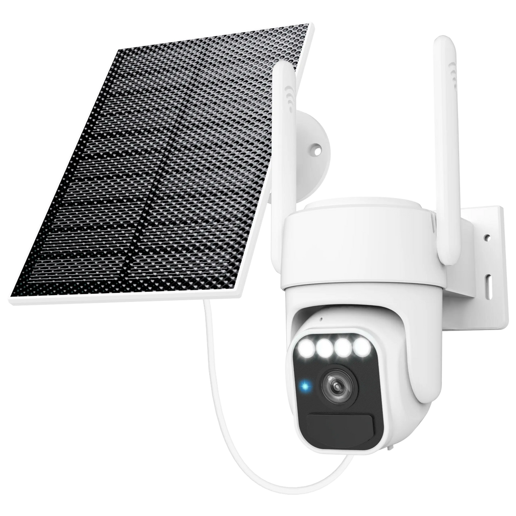 Solar Security Cameras Wireless Outdoor, 360°View, Color Night Vision, Sd/Cloud Storage, Auto Tracking, 2-Way Talk, 2.4Ghz Wifi, IP65 Waterproof
