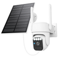 Solar Security Cameras Wireless Outdoor, 360°View, Color Night Vision, Sd/Cloud Storage, Auto Tracking, 2-Way Talk, 2.4Ghz Wifi, IP65 Waterproof