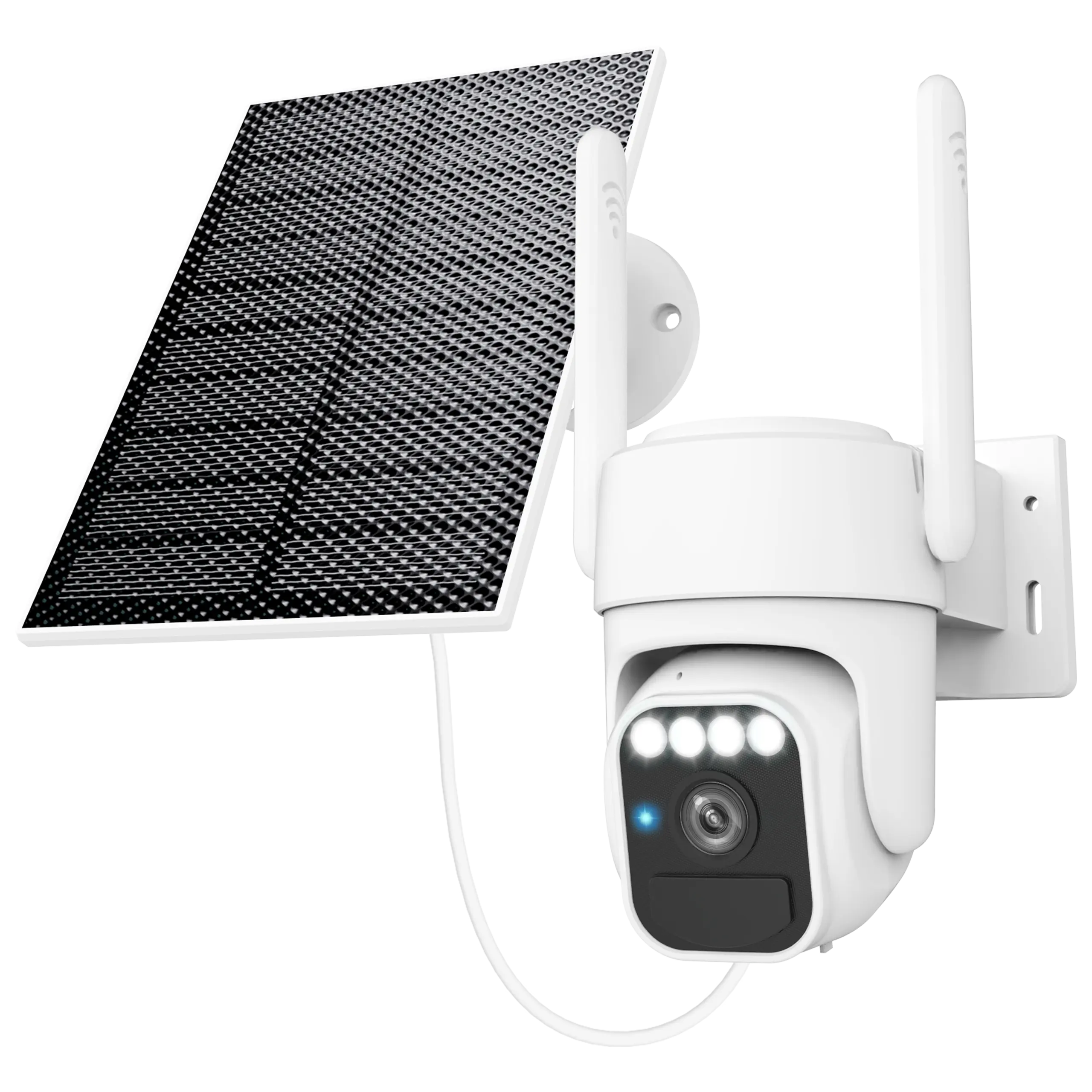 Solar Security Cameras Wireless Outdoor, 360°View, Color Night Vision, Sd/Cloud Storage, Auto Tracking, 2-Way Talk, 2.4Ghz Wifi, IP65 Waterproof