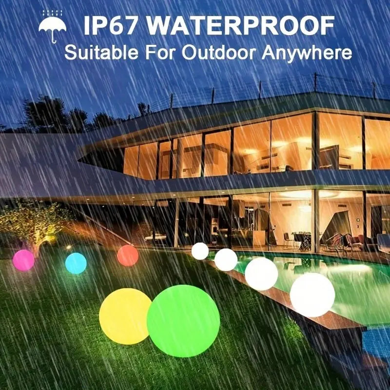 Hoodink 8-In Solar Globe Light Outdoor, Waterproof Solar Ball Light for outside W/Remote, 16 RGB Color Changing Glowing Orb Lamp Landscape Lighting Mood Lamp W/Ground Stake for Garden Patio Yard Pathway Decor Mothersdaygiftideas