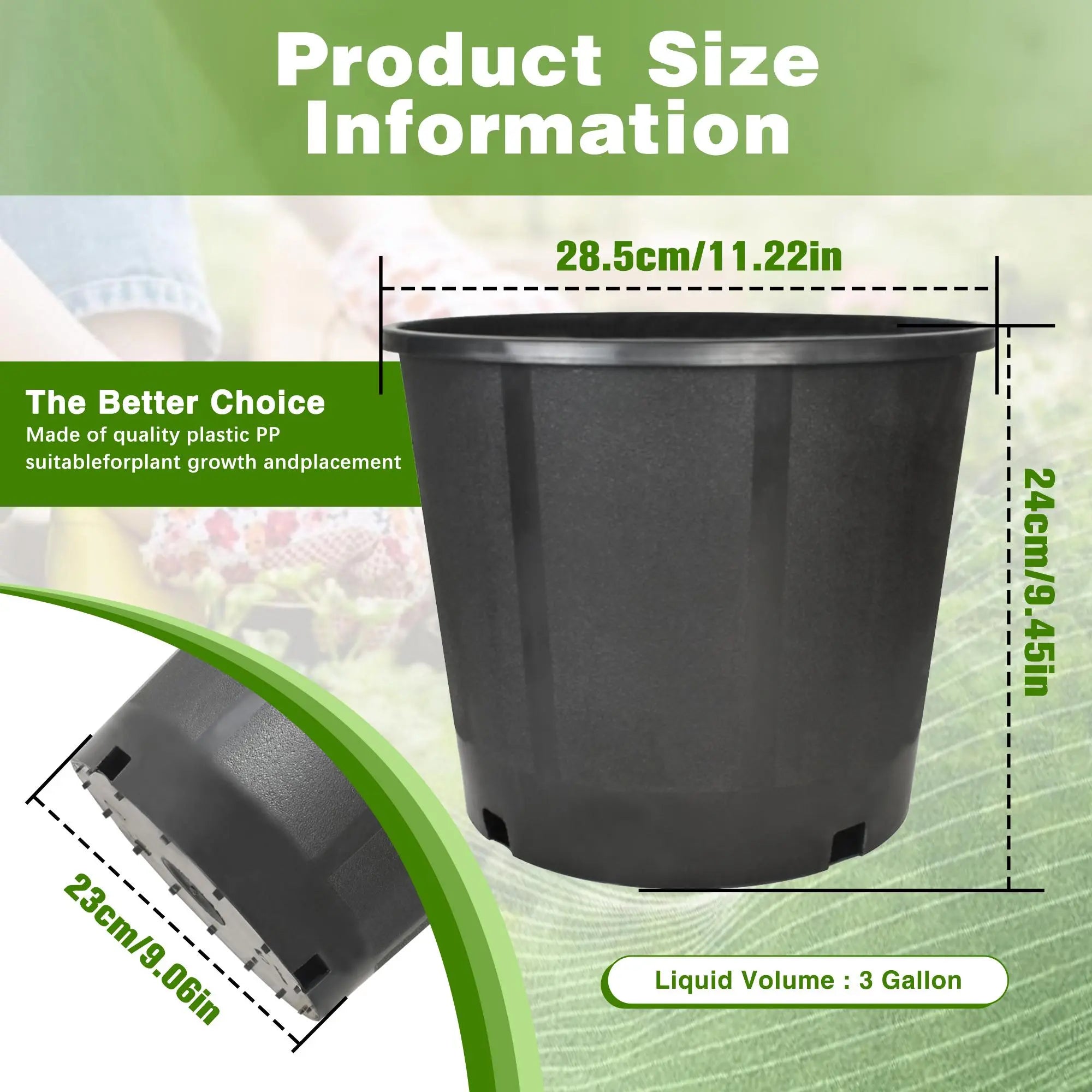 Findmall 10PC Black Trade Gal Root Garden Containers, Premium Nursery Garden Planters, Flower Pots for Home Improvement, Garden Planter, Flower Pot,Summervibes