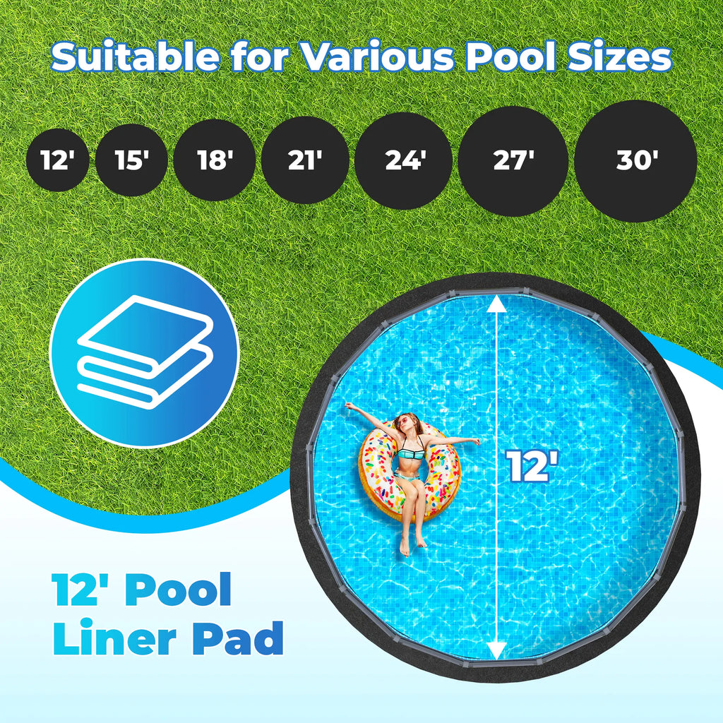 Aquajoyer Thicker Heavy Duty Pool Liner Pad for above Ground Pool, Pool Padding Underlayment for Pool Bottom, Protects Pool Prevents Punctures Weed Barrier Comfortable Underfoot