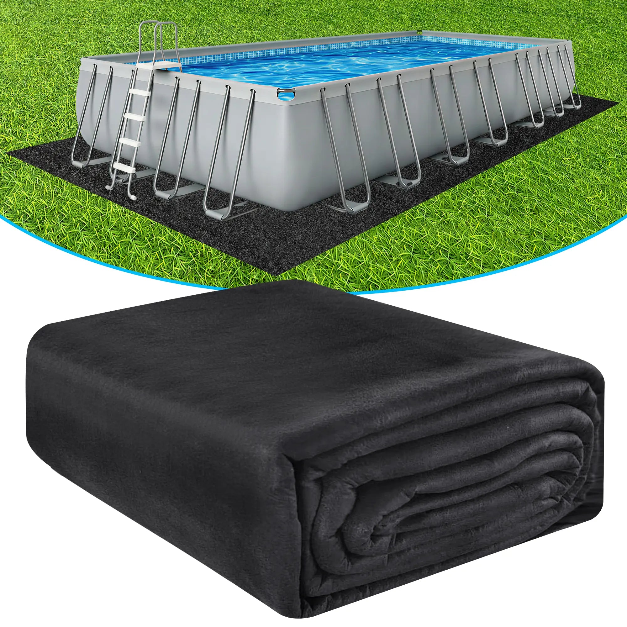Aquajoyer Thicker Heavy Duty Pool Liner Pad for above Ground Pool, Pool Padding Underlayment for Pool Bottom, Protects Pool Prevents Punctures Weed Barrier Comfortable Underfoot