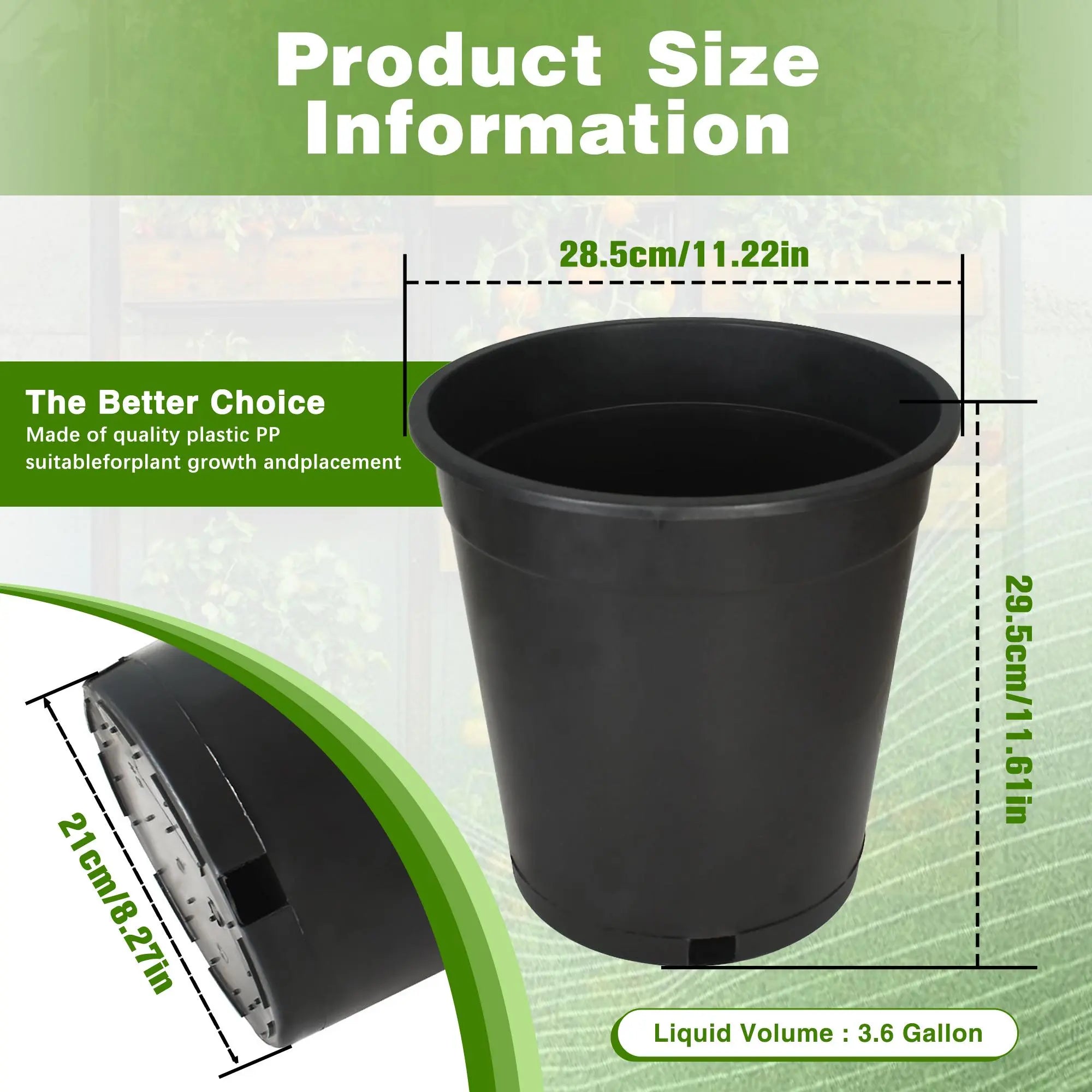 Findmall 10PC Black Trade Gal Root Garden Containers, Premium Nursery Garden Planters, Flower Pots for Home Improvement, Garden Planter, Flower Pot,Summervibes
